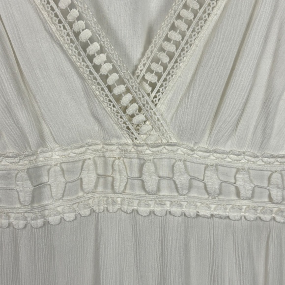 Max Studio Women Lace V-Neck Sleeveless Maxi Dress Sz 4 Boho Party Beach Coastal - Picture 4 of 16